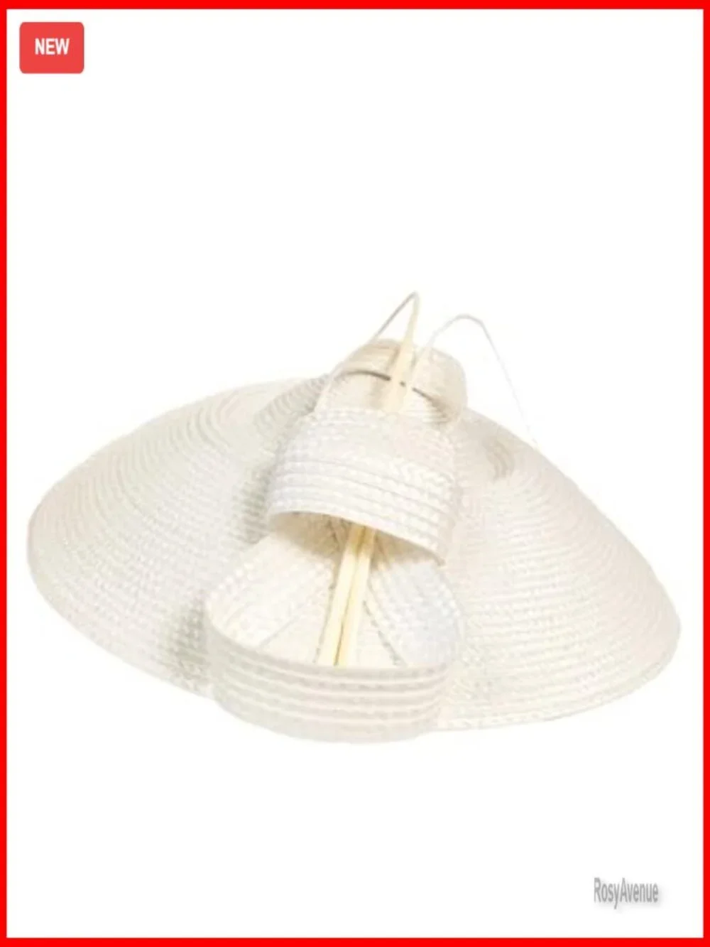 Straw Derby Hat with Feather Fascinator for Weddings & Parties